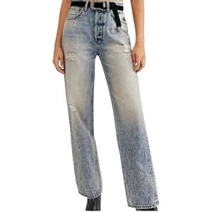 Boyish Ziggy High Rise Distressed Straight Leg Jeans His Girl Friday Women’s 26